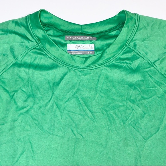 Columbia PFG Mens Small Bright Green Omni Shade Sleeve Crew Neck Long Sleeve - Picture 2 of 5